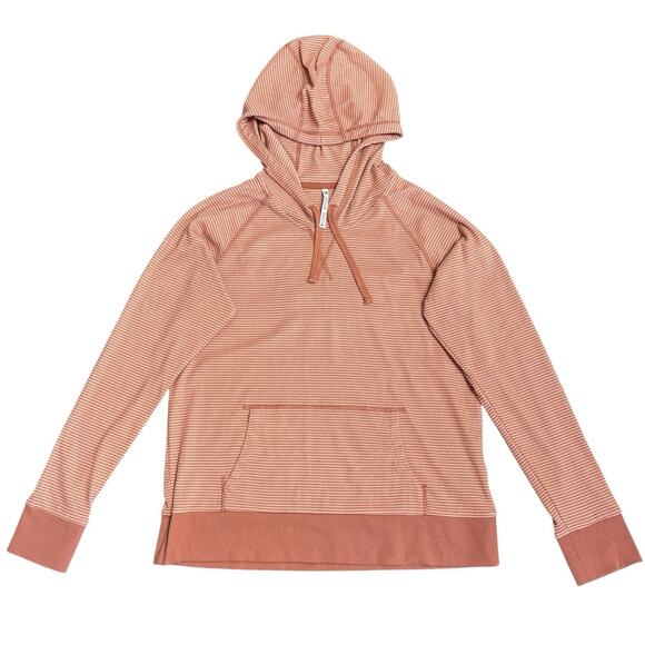 Kuhl Striped Stria Hoodie Pullover Long Sleeve Athleisure Casual Size M Orange - Picture 3 of 11